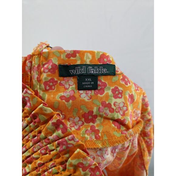 Wild Fable Sundress Mini Woven Bodycon Orange Floral XXL Dress Cutout Sleeveless - Picture 7 of 9